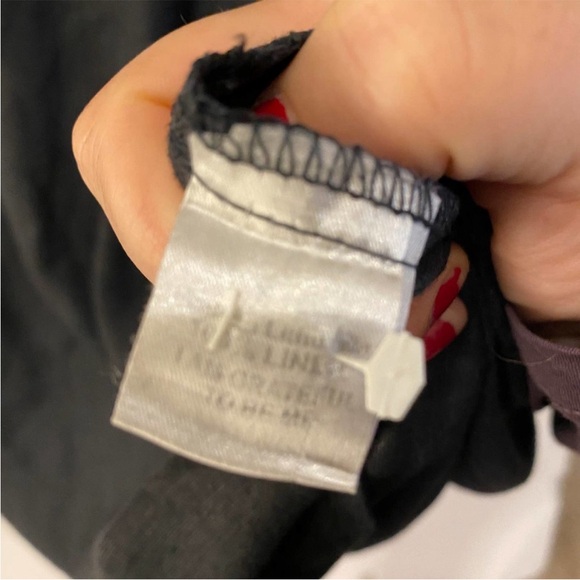 Flax Linen Long Sleeve Midi Dress Black with pockets - Picture 4 of 8